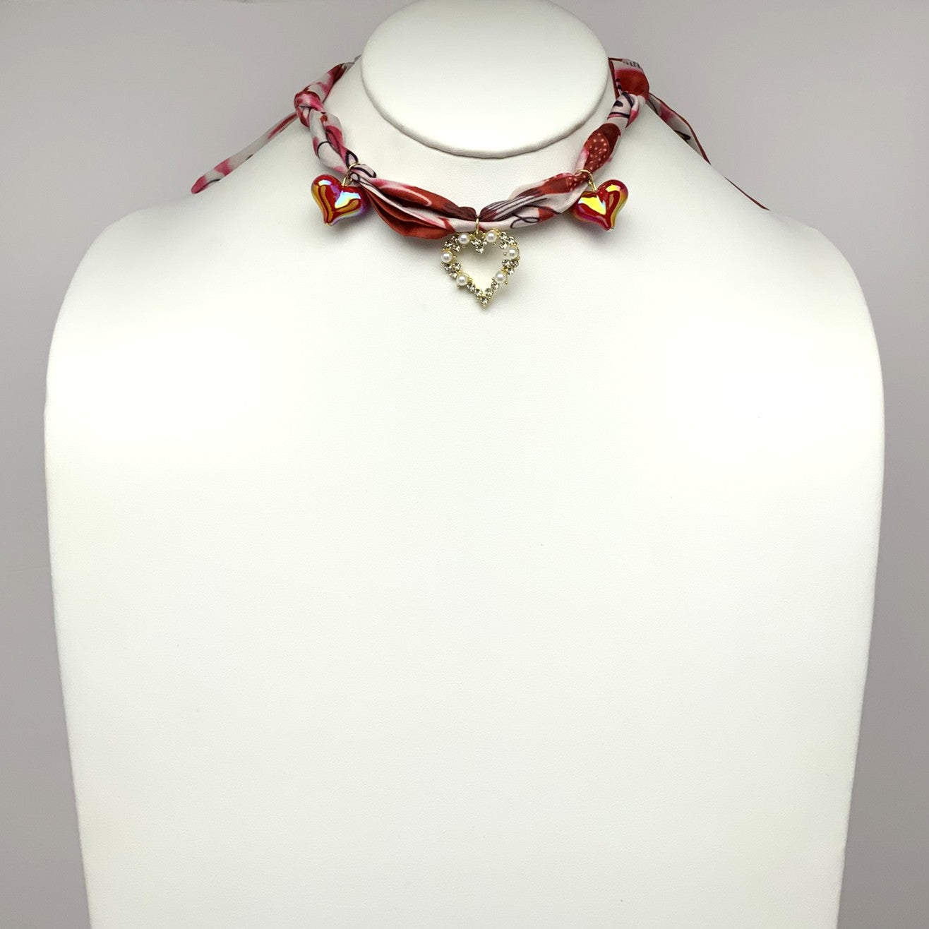 Scarf Heart Charm Necklace