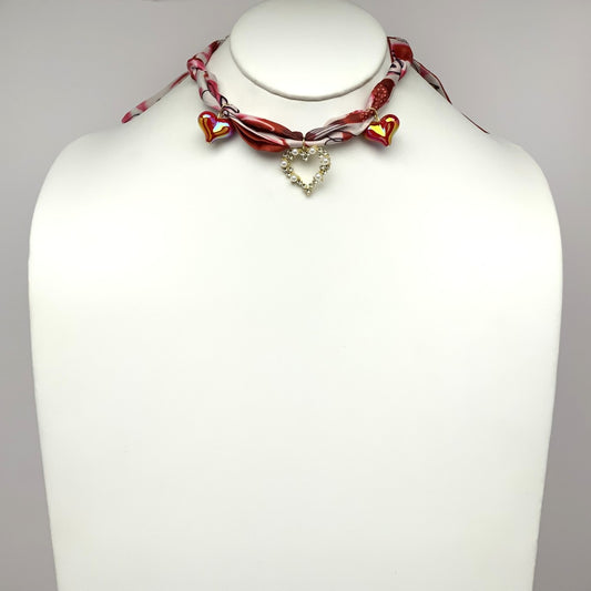 Scarf Heart Charm Necklace