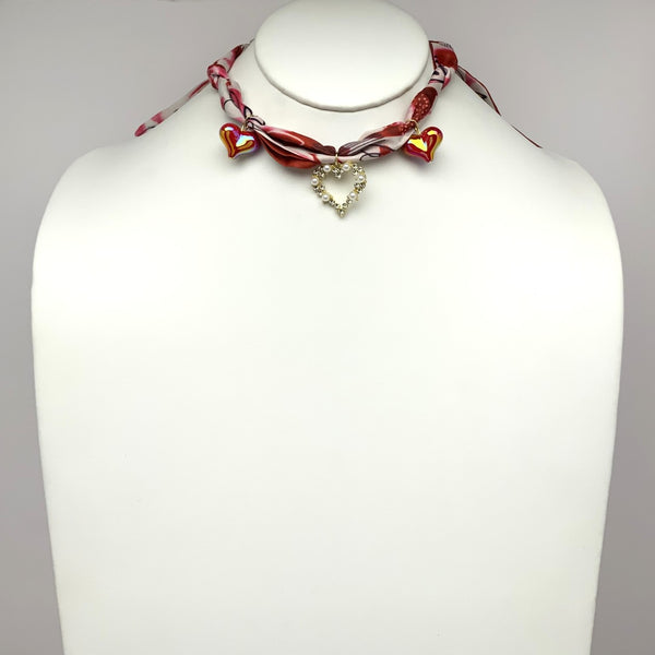 Scarf Heart Charm Necklace
