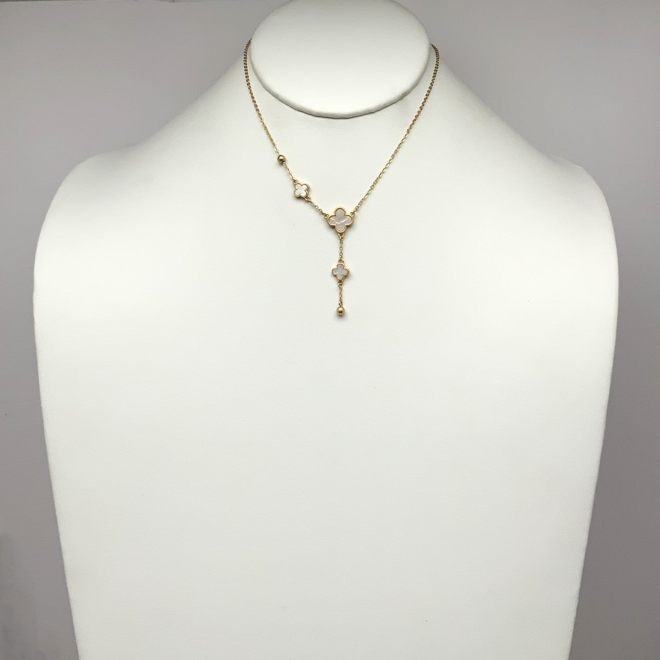 Elegant Clover Drop Necklace