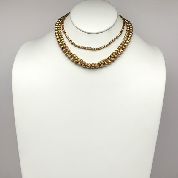Textured Spheres Layered Necklace
