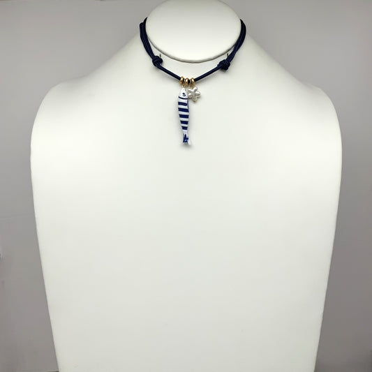 Adjustable Cord Fish Pendant Necklace