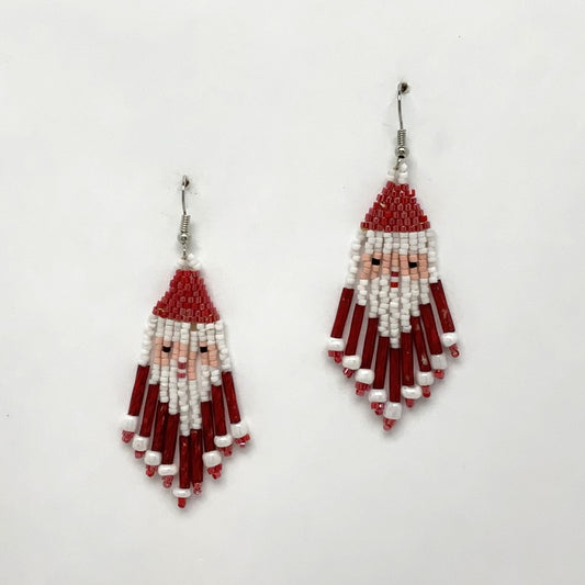 Beaded Santa Tassel Earrings