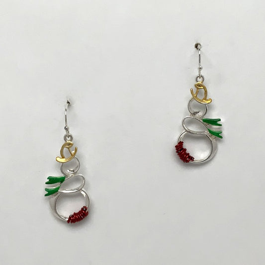 Abstract Snowman Earrings