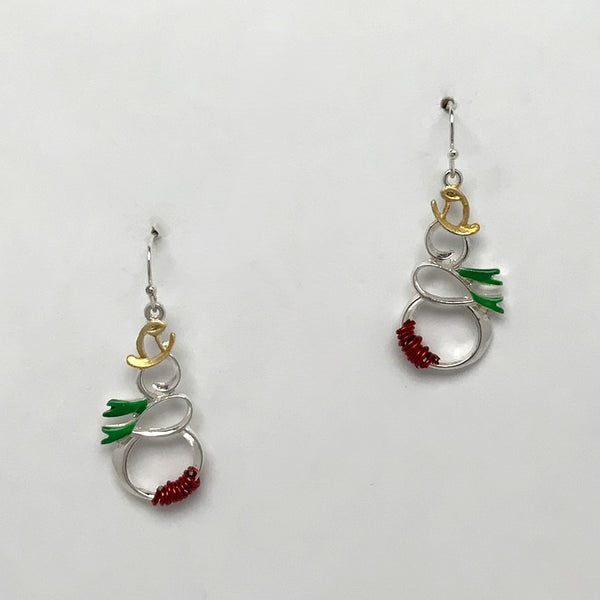 Abstract Snowman Earrings