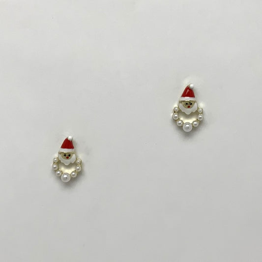 Small Santa Clause Pearl Earrings