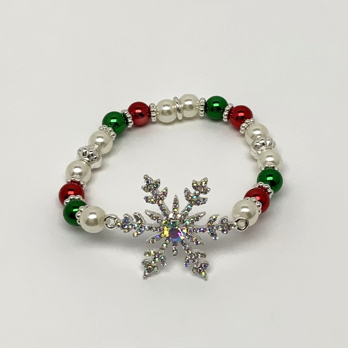 Snowflake Crystal Ornament Christmas Bracelet