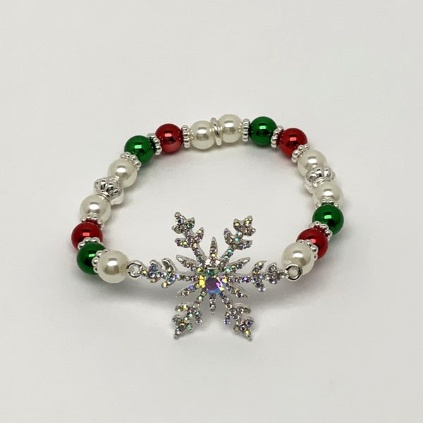 Snowflake Crystal Ornament Christmas Bracelet