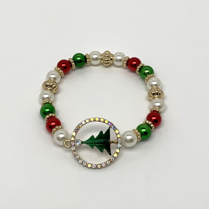 Christmas Tree Crystal Christmas Necklace