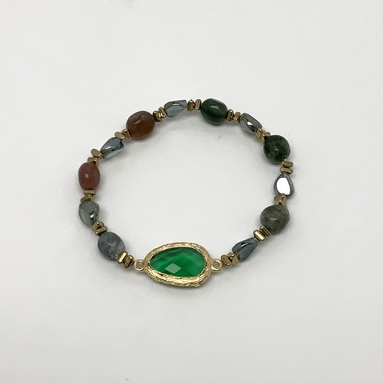 Teardrop Crystal Center Stone Bracelet