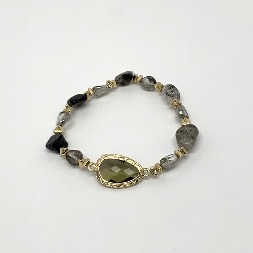 Teardrop Crystal Center Stone Bracelet
