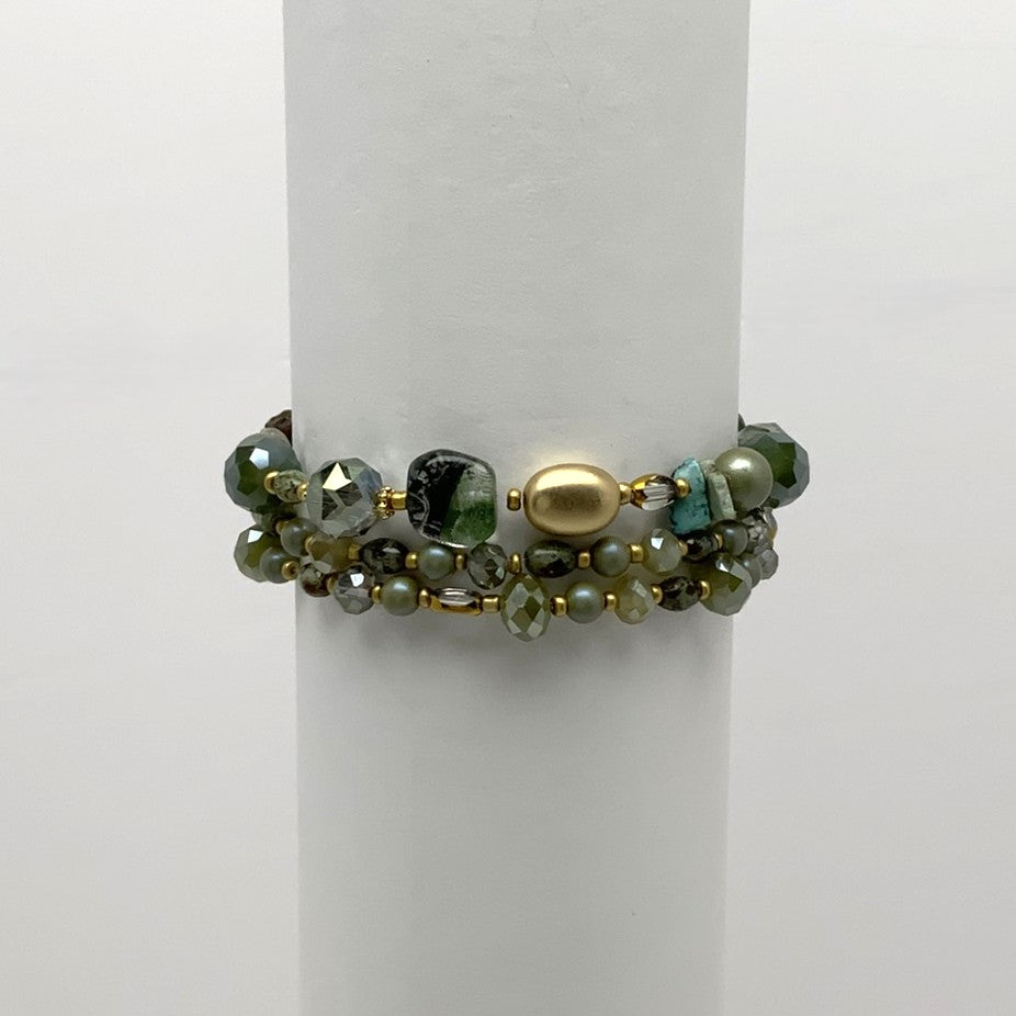 Crystal Beaded Stone Bracelet Set