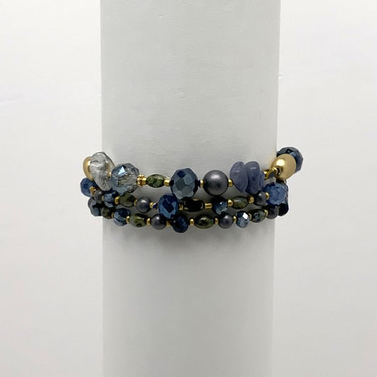 Crystal Beaded Stone Bracelet Set