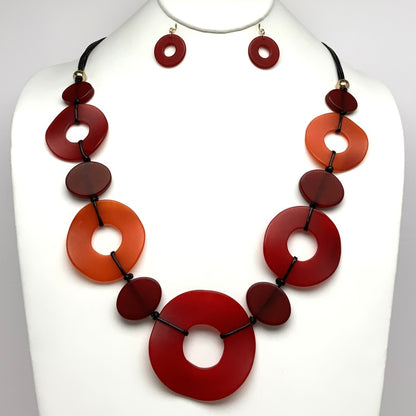 Lucite Hoops Necklace Set