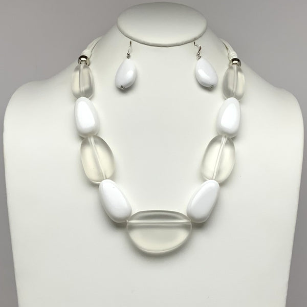 Cord Lucite Necklace Set