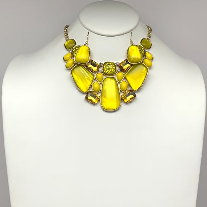 Lucite Crystal Necklace Set