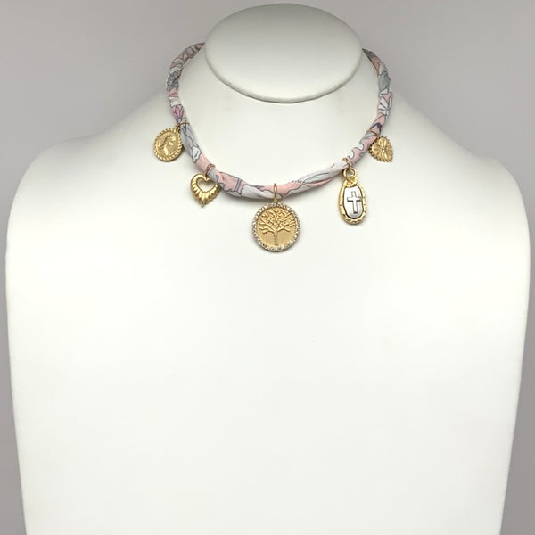 Scarf Twist Cross Charm Necklace