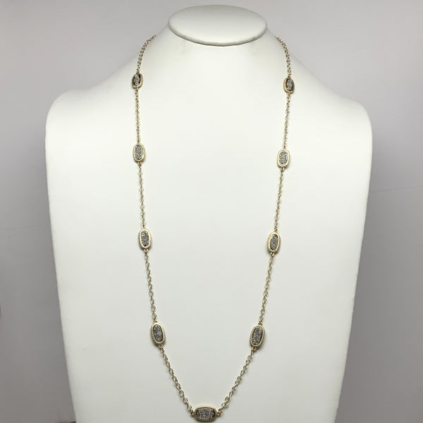 Long Oval Crystals Designer Necklace