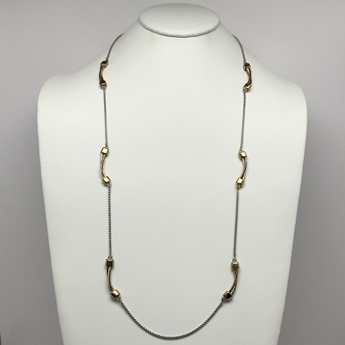 Long Curved Twist Designer Snake Chain Necklace