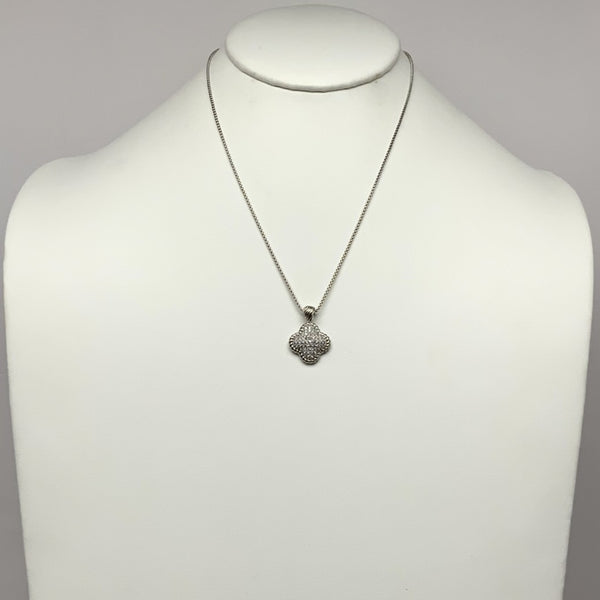 Cubic Zirconia Adjustable Clover Necklace