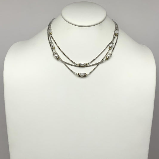 Cubic Zirconia Pearl Layered Necklace