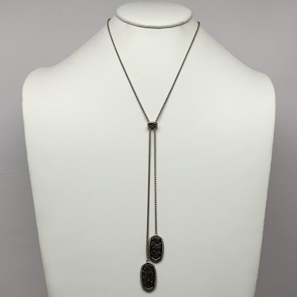Two Oval Crystal Drop Designer Necklace