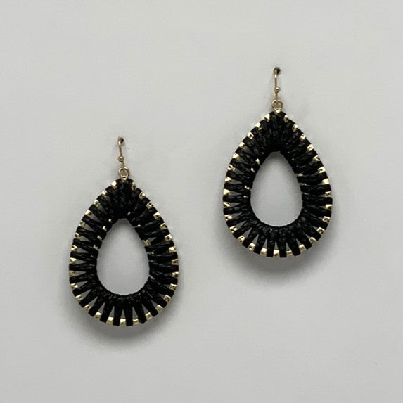 Faux Leather Wrapped Teardrop Earrings