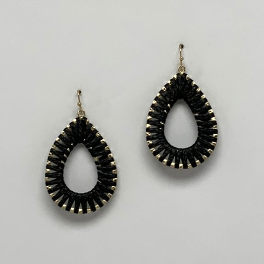 Faux Leather Wrapped Teardrop Earrings
