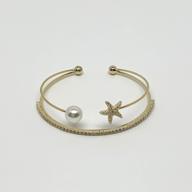 Crystal Starfish Pearl Bracelet