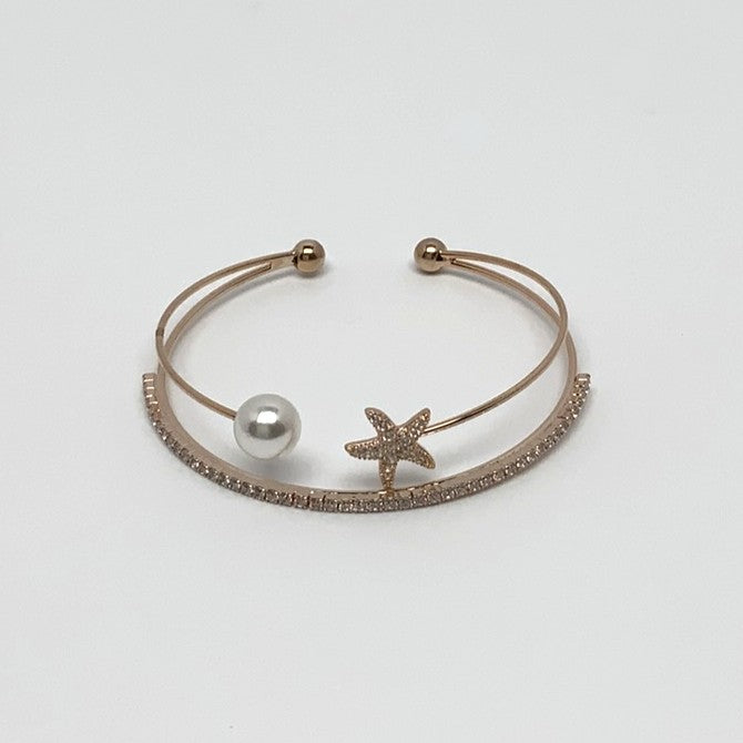 Crystal Starfish Pearl Bracelet