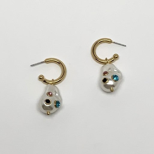 Pearl Earrings With Gems
