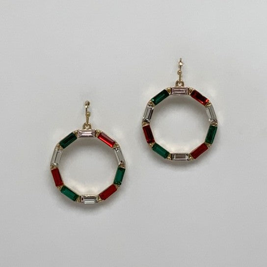 Christmas Circle Drop Earrings