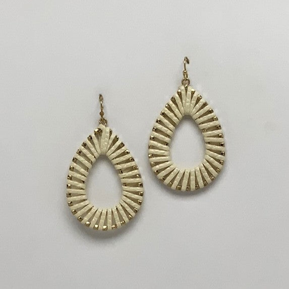 Faux Leather Wrapped Teardrop Earrings