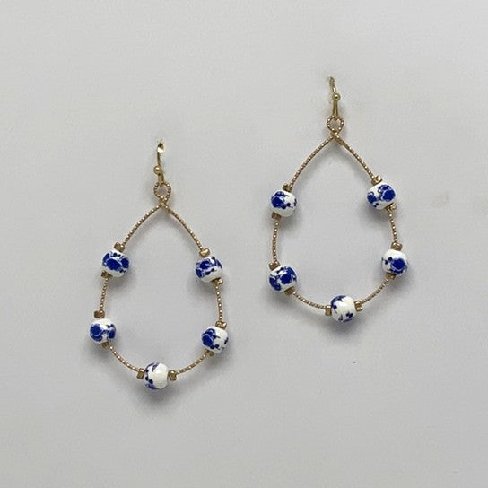 Teardrop Porcelain Patterned Earrings