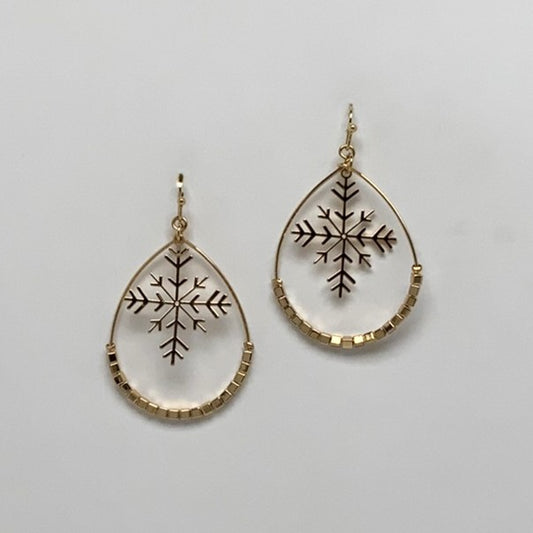 Teardrop Snowflake Earrings