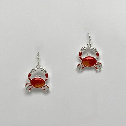 Enamel Crab Earrings