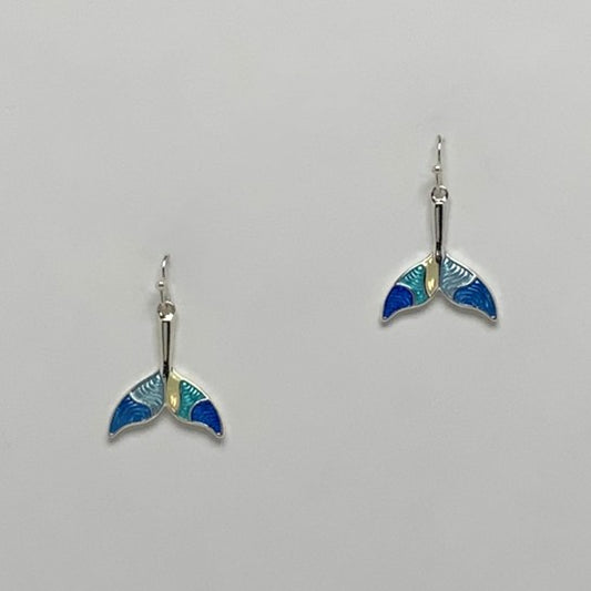 Enamel Dolphin Tail Earrings