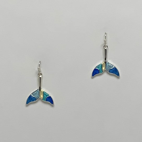Enamel Dolphin Tail Earrings