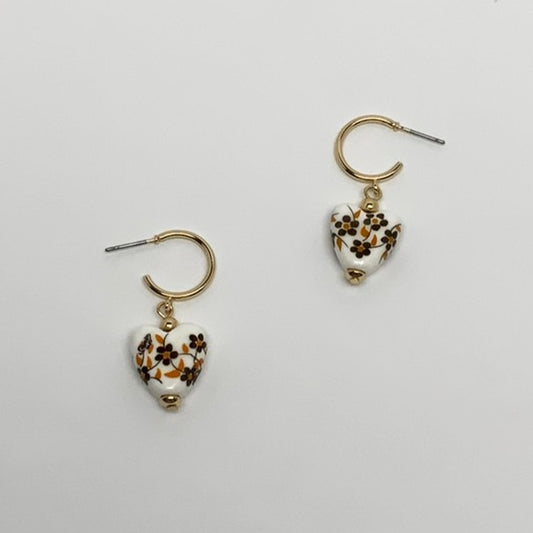 Porcelain Heart Earrings