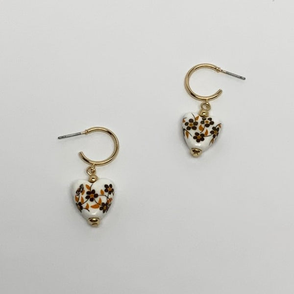 Porcelain Heart Earrings
