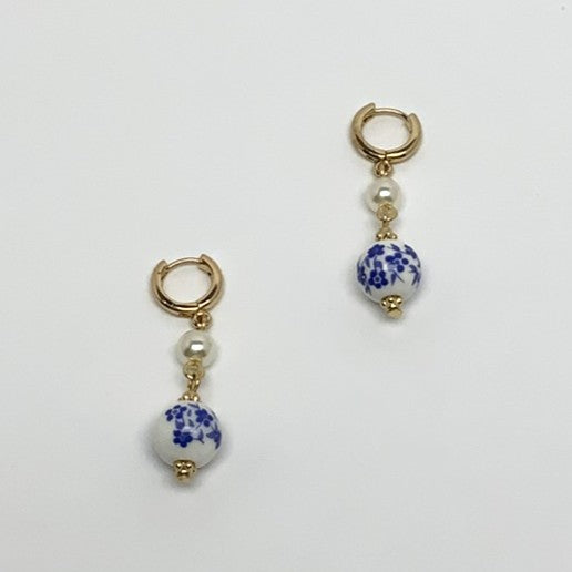 Porcelain pattern Drop earrings