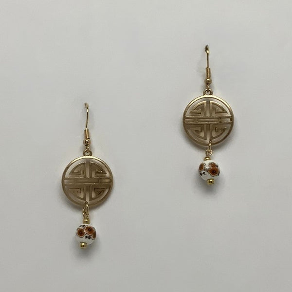 Porcelain Geometric Drop Earrings