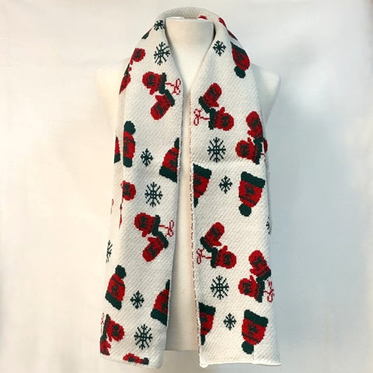 Snowflake Mitten Hat Print Scarf