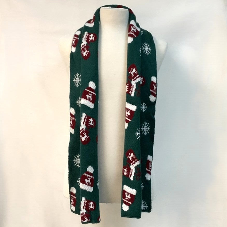 Snowflake Mitten Hat Print Scarf