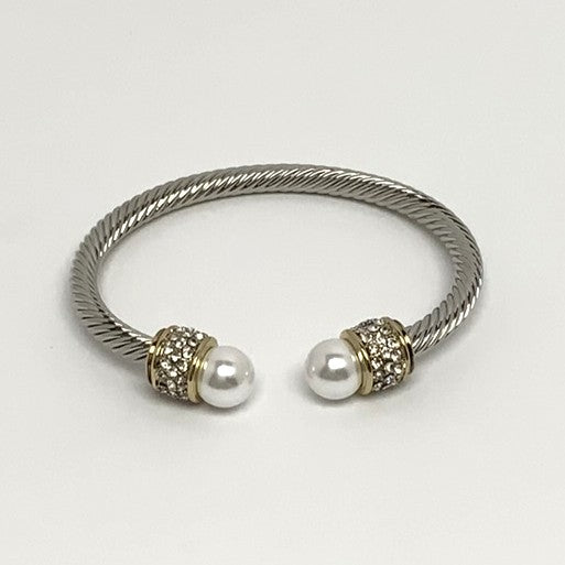 Ribbed Bling Cuff Bracelet