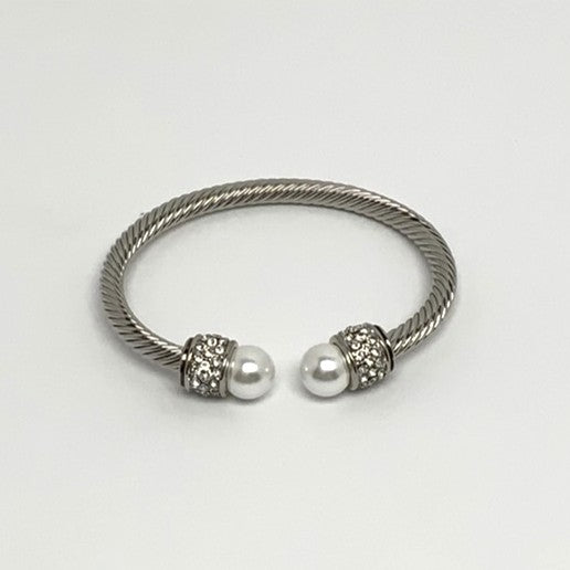 Ribbed Bling Cuff Bracelet