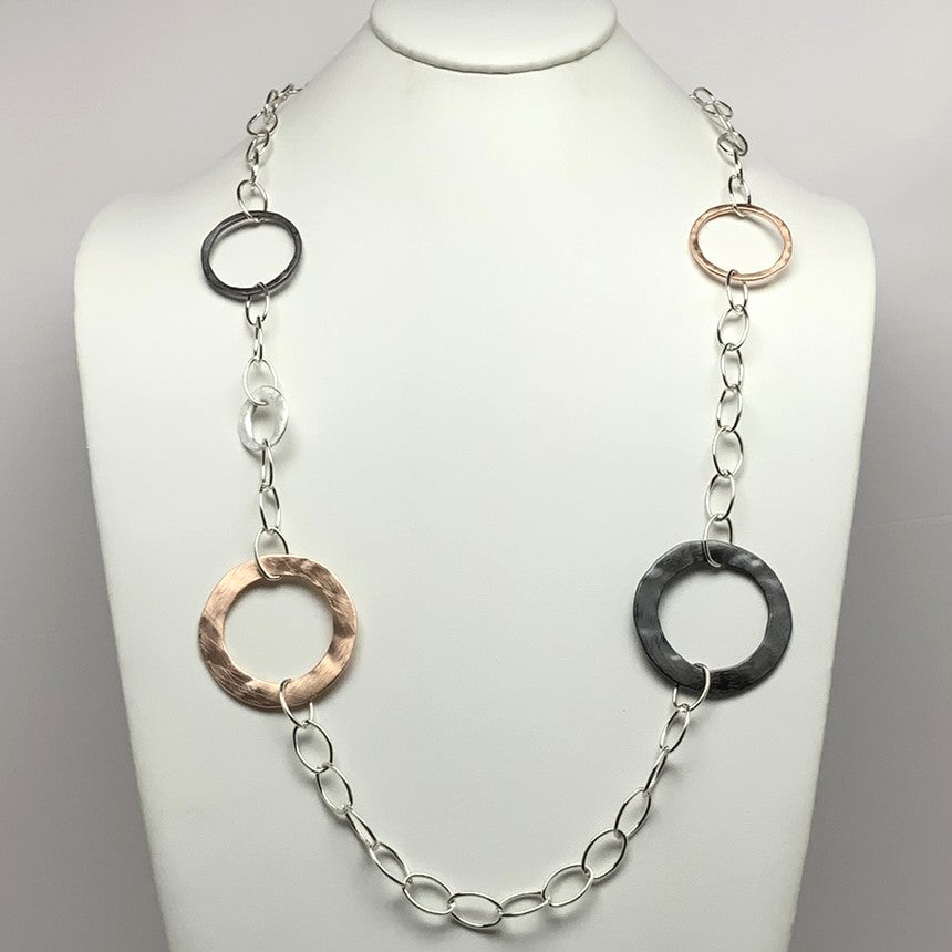 Silver Circle Alloy Necklace