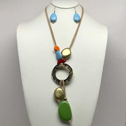 Handmade Multicolored Tagua Nut Necklace