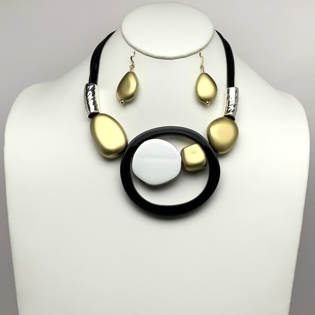 Gold and Black Designer Necklace