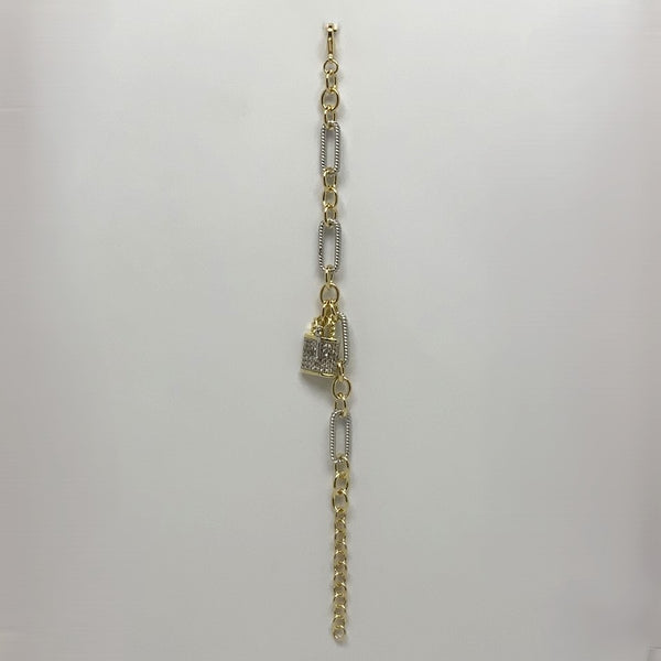Chain Bracelet w/ Lock Bracelet